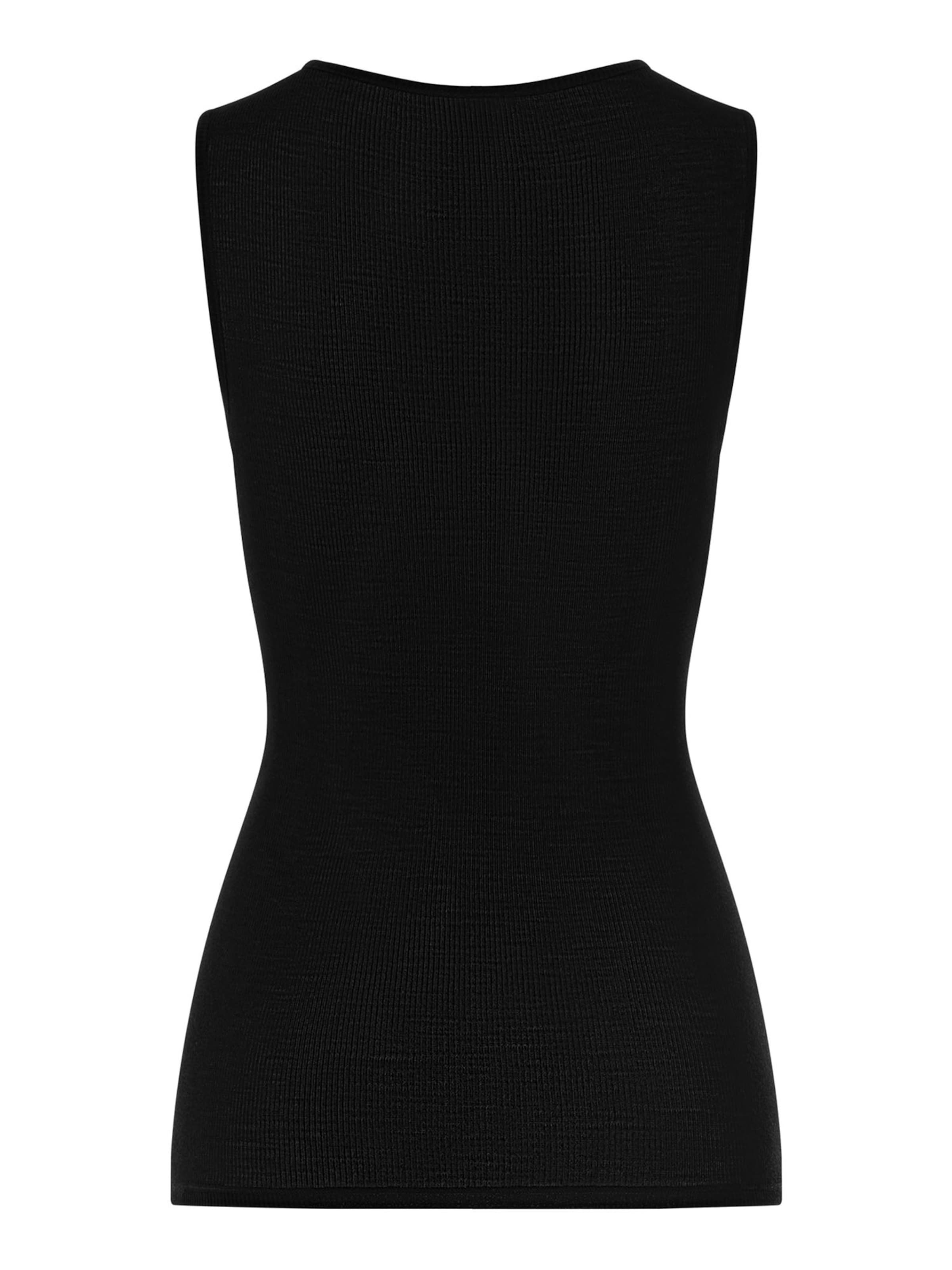 Hanro Top ' Woolen Lace ' in Zwart