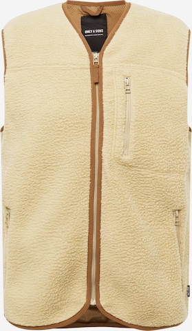 Only & Sons Vest 'HOUSTON' in Brown: front