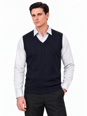 ALLTHEMEN Pullover 'Gitterlicht'‌‌ in Blau: Vorderseite
