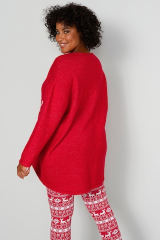 Angel of Style Oversized Sweater in Red