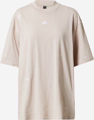 ADIDAS SPORTSWEAR Performance Shirt 'friend With Healing Crystals Inspired Graphics' in Beige: front