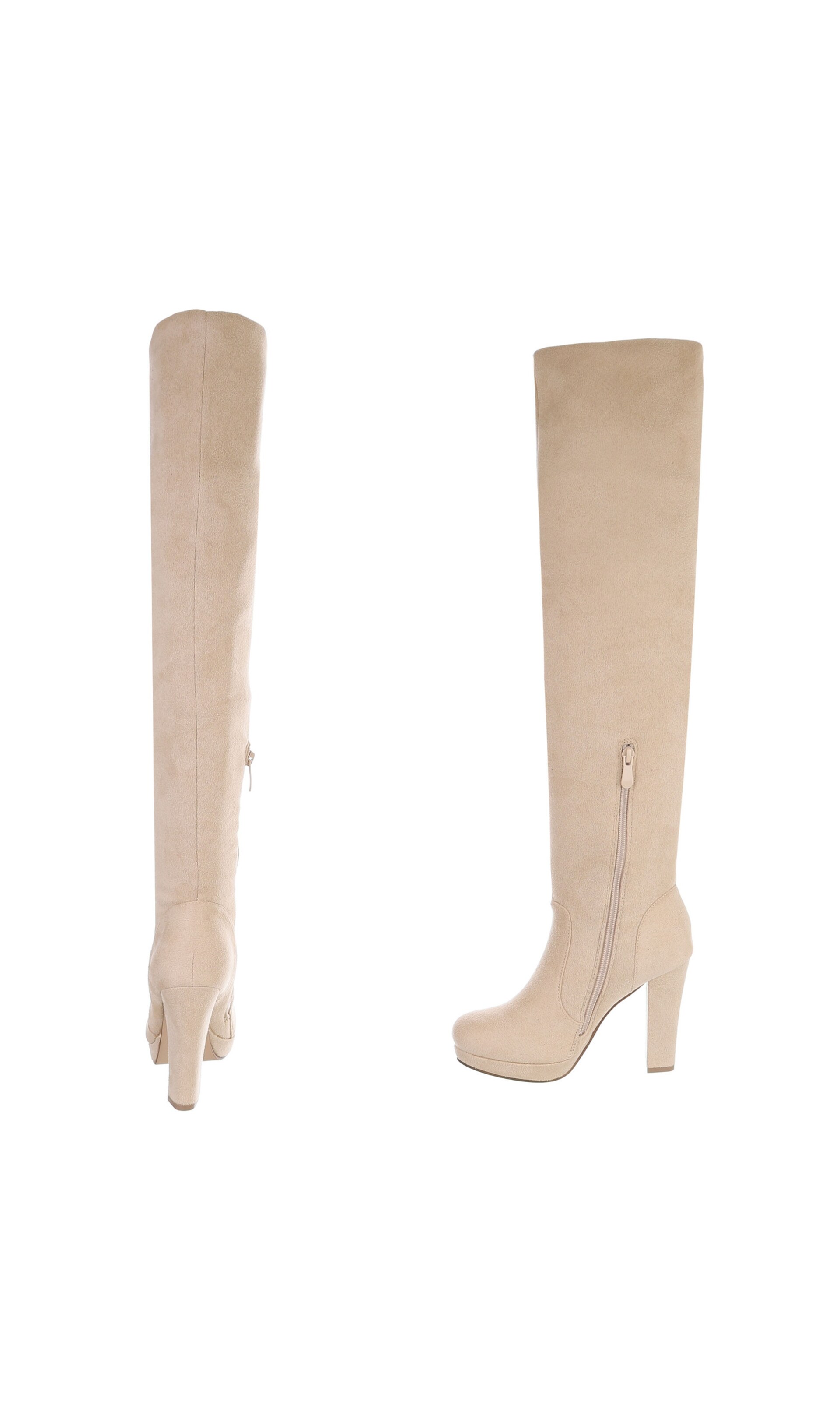 Ital-Design Overknees in Beige