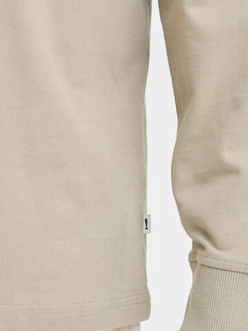 !Solid Sweatshirt mit Polokragen in Beige