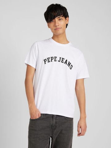 Pepe Jeans T-shirt 'CLEMENT' i vit: framsida