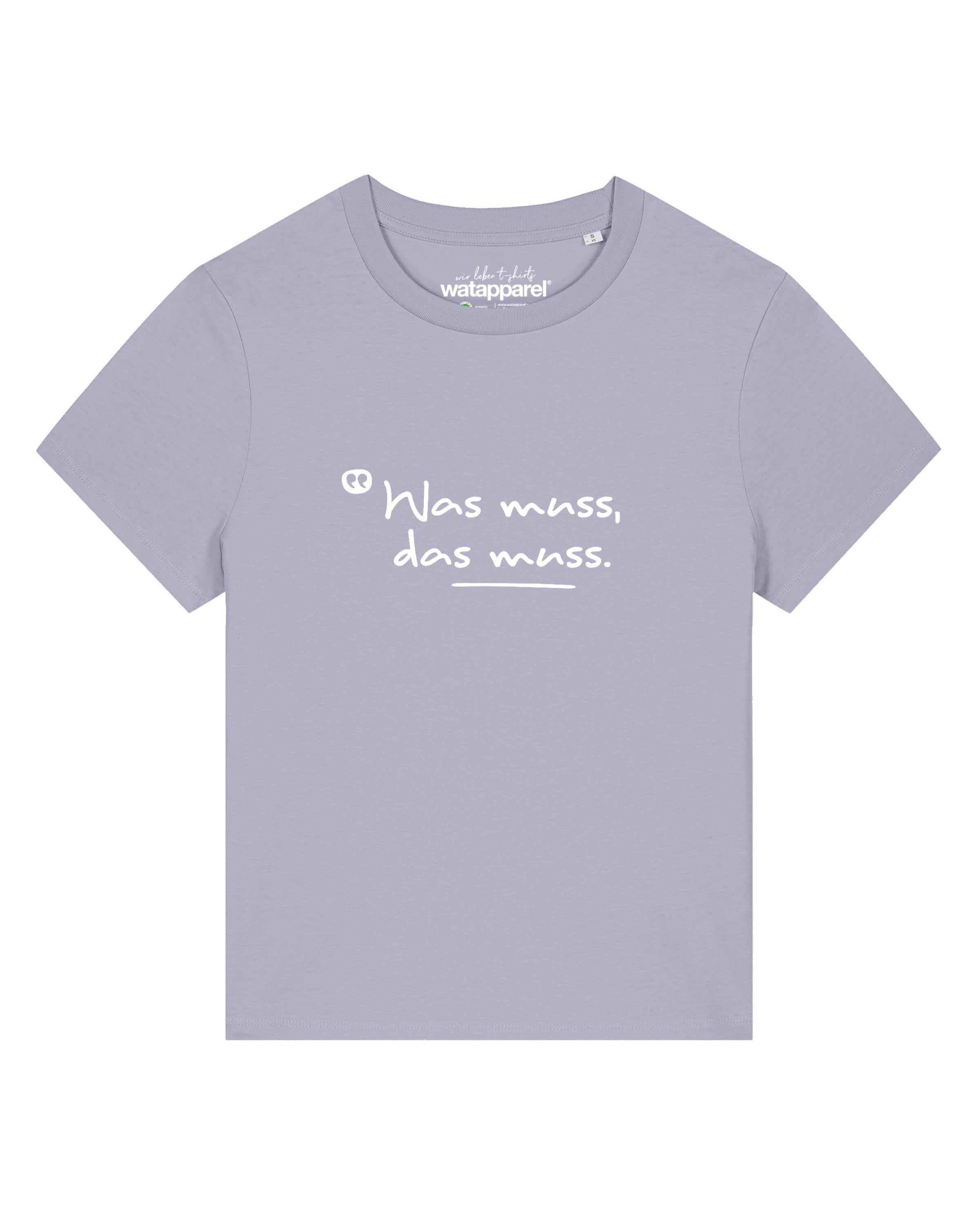 Watapparel Shirt 'Was muss das muss' in Purple: front