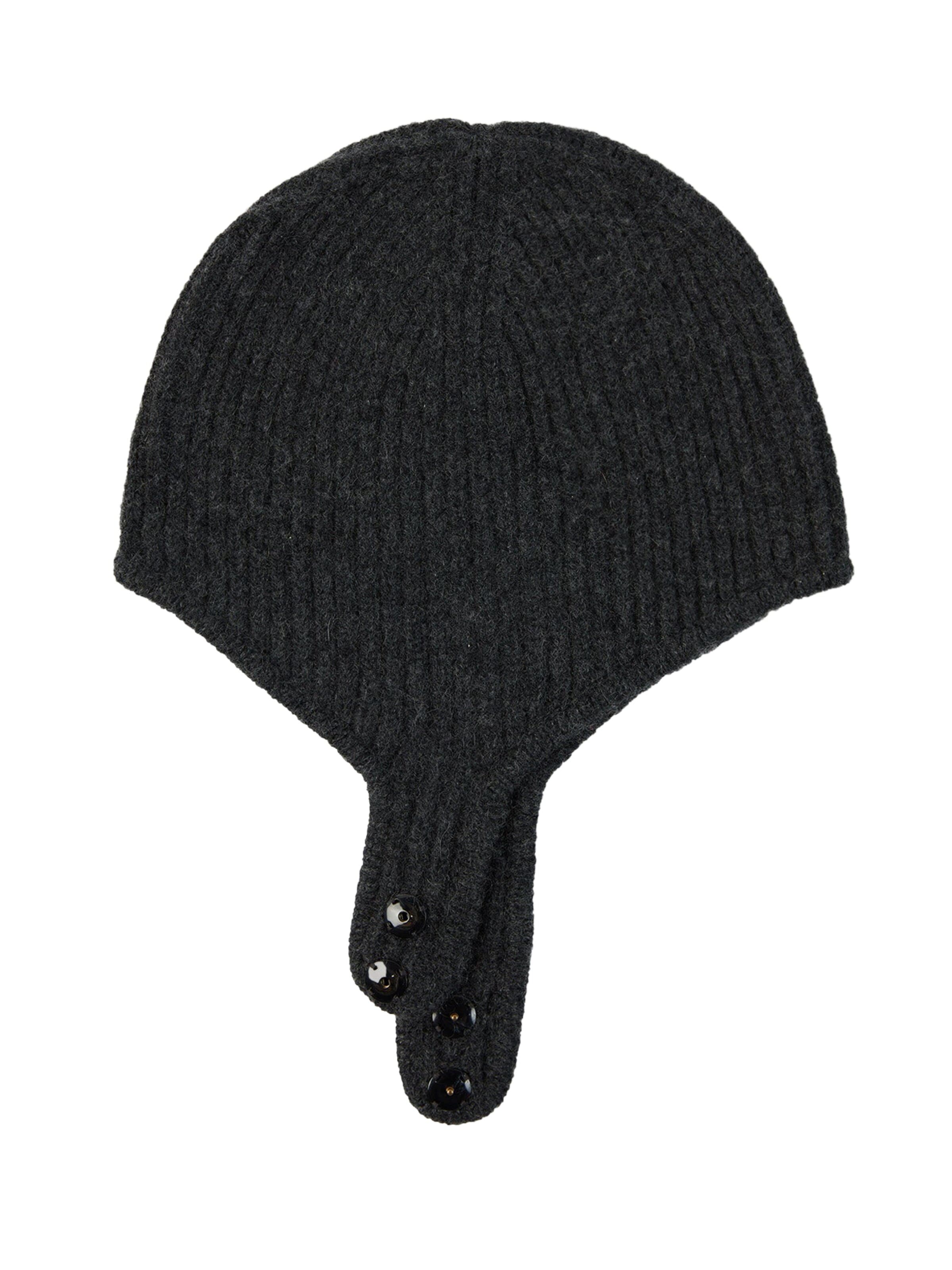 GOBI Cashmere Pipo 'Knitted Aviator Cap' värissä harmaa: etupuoli