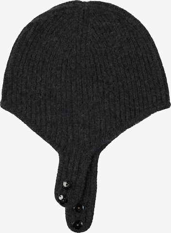 GOBI Cashmere Pipo 'Knitted Aviator Cap' värissä harmaa: etupuoli