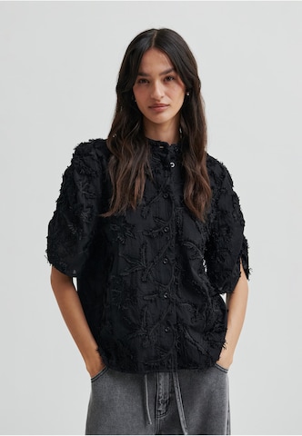 SECOND FEMALE Bluse 'Seena SS' in Schwarz: Vorderseite