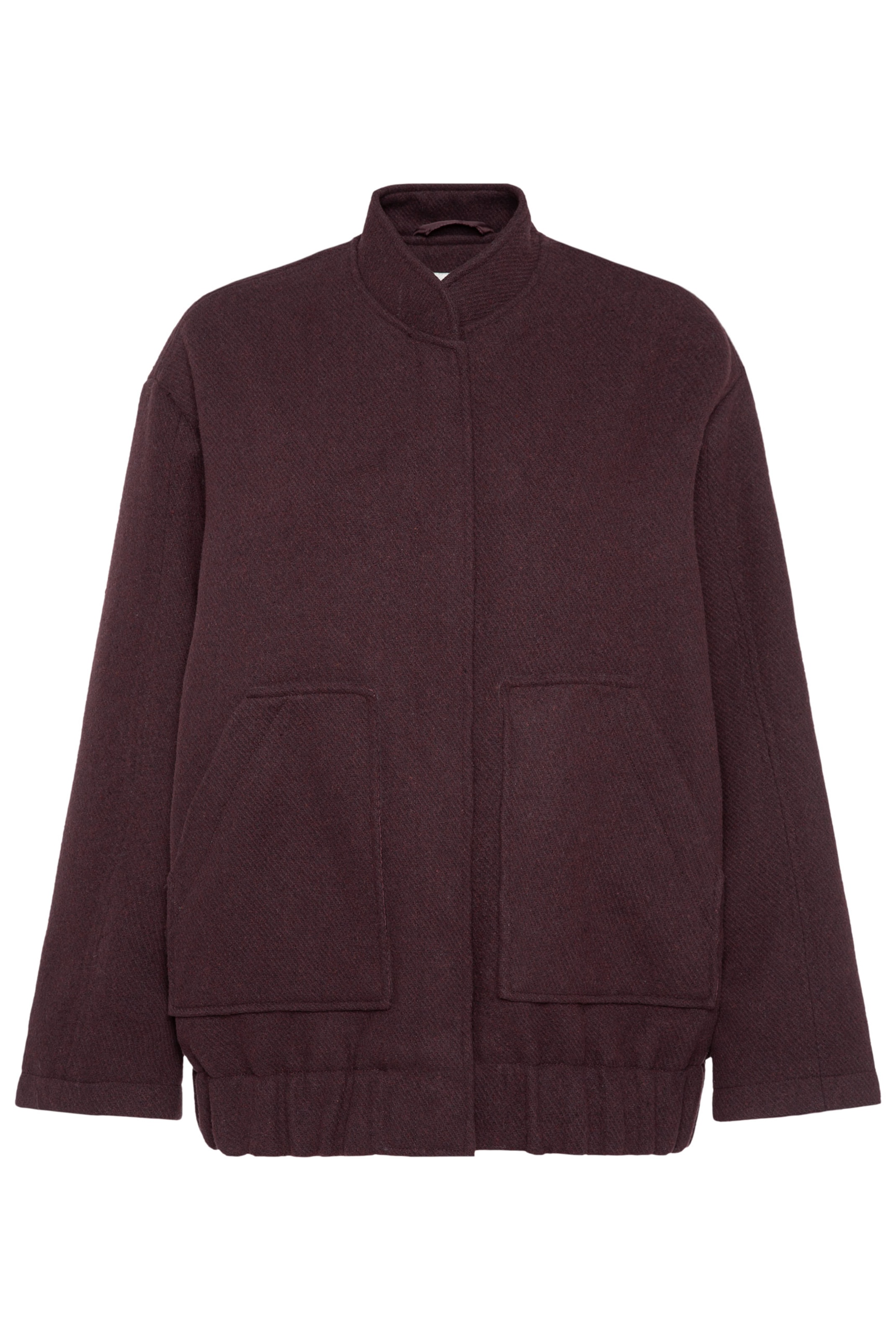 SENSES.THE LABEL Oversized Bomberjacke in Woll-Optik in Rot: Vorderseite