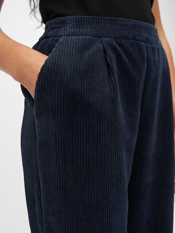 OBJECT Regular Pleat-Front Pants 'Rita' in Blue