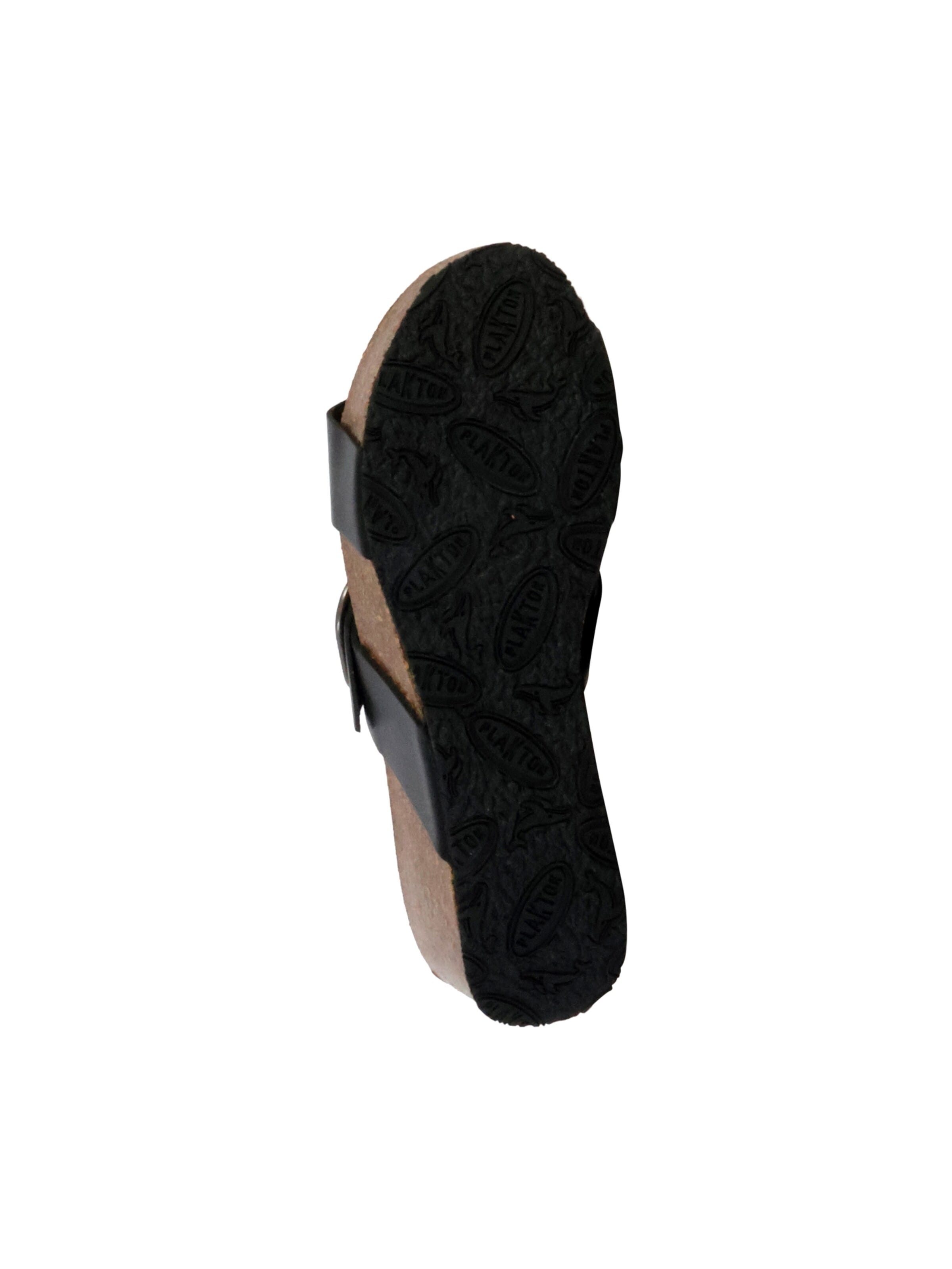 Mule 'So Rock Keilabsatz-Pantoletten aus Leder' Plakton en noir