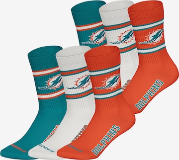 Huddle Socken 'Miami Dolphins Crew' in Blau: Vorderseite