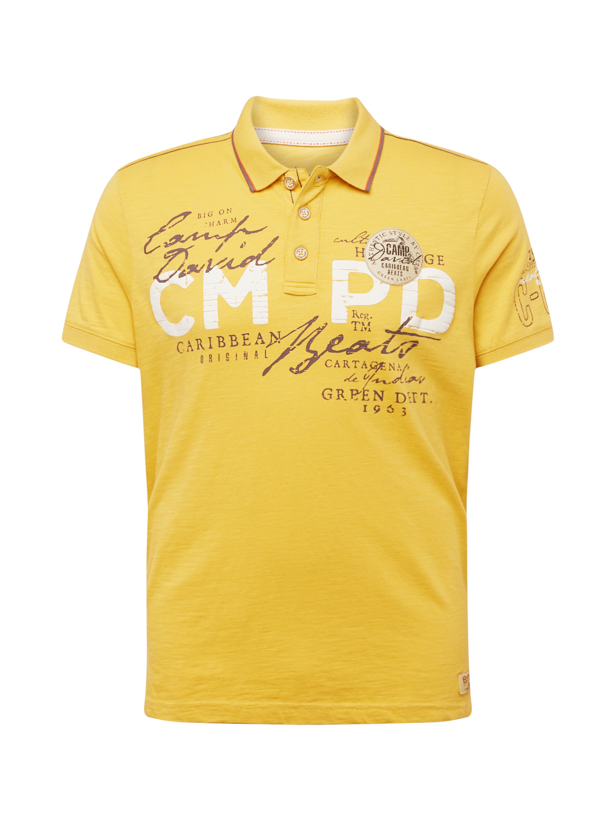 CAMP DAVID Poloshirt in Gelb: Vorderseite