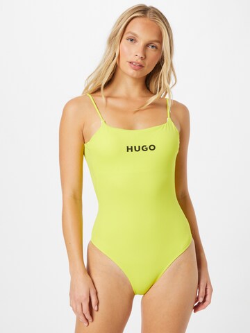 HUGO Bustier Strój kąpielowy 'PURE' w kolorze żółty: przód