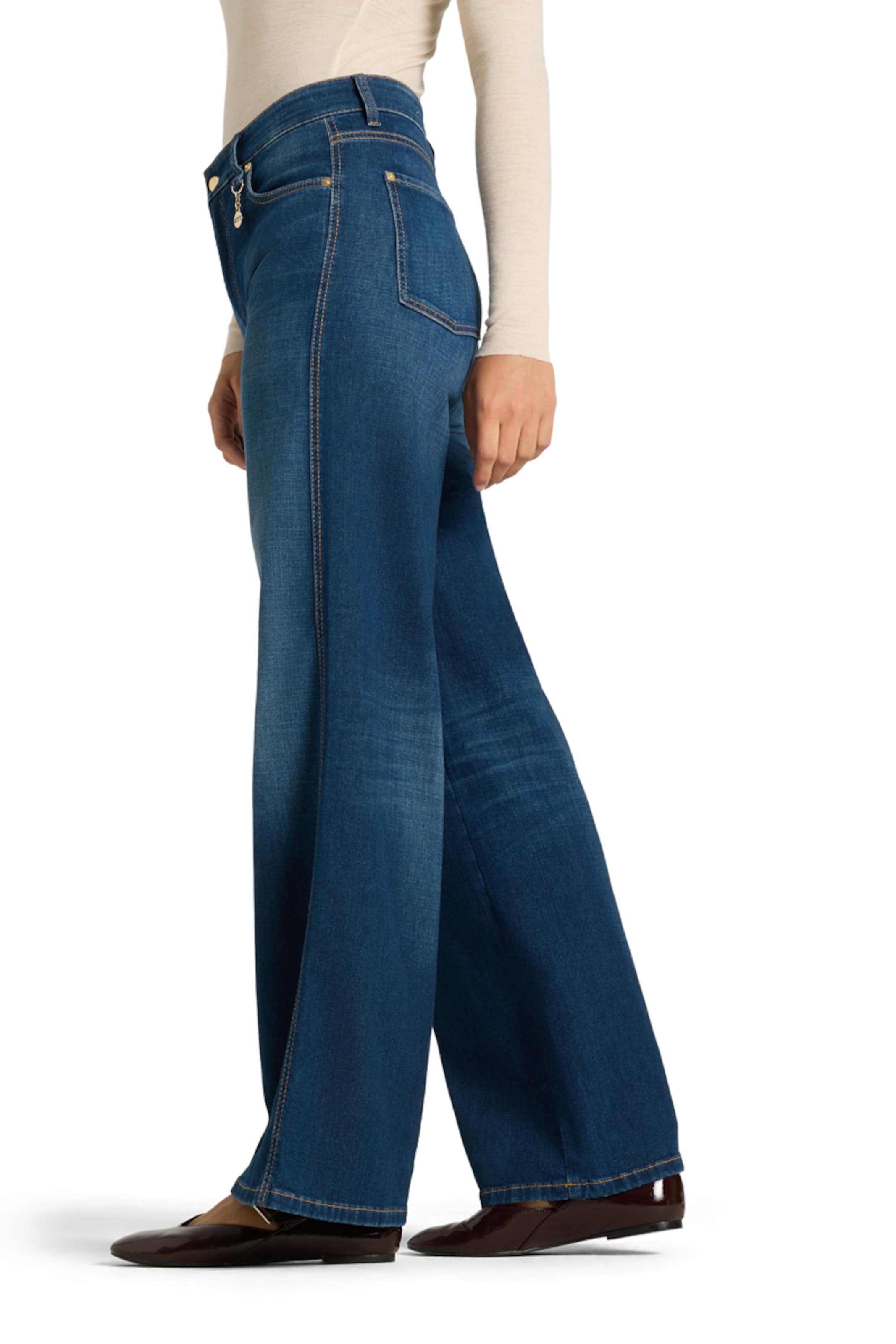 Cambio Wide leg Jeans 'Aimee' in Blauw
