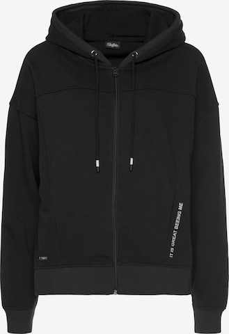 BUFFALO Zip-Up Hoodie in Black: front