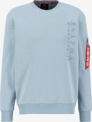 ALPHA INDUSTRIES Sweatshirt 'Emb' in Blau: predná strana