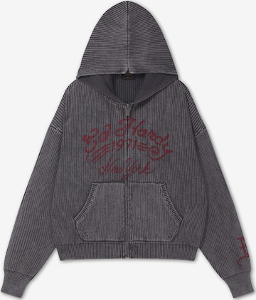 Ed Hardy Strickjacke 'Soaring Dragon' in Grau: Vorderseite