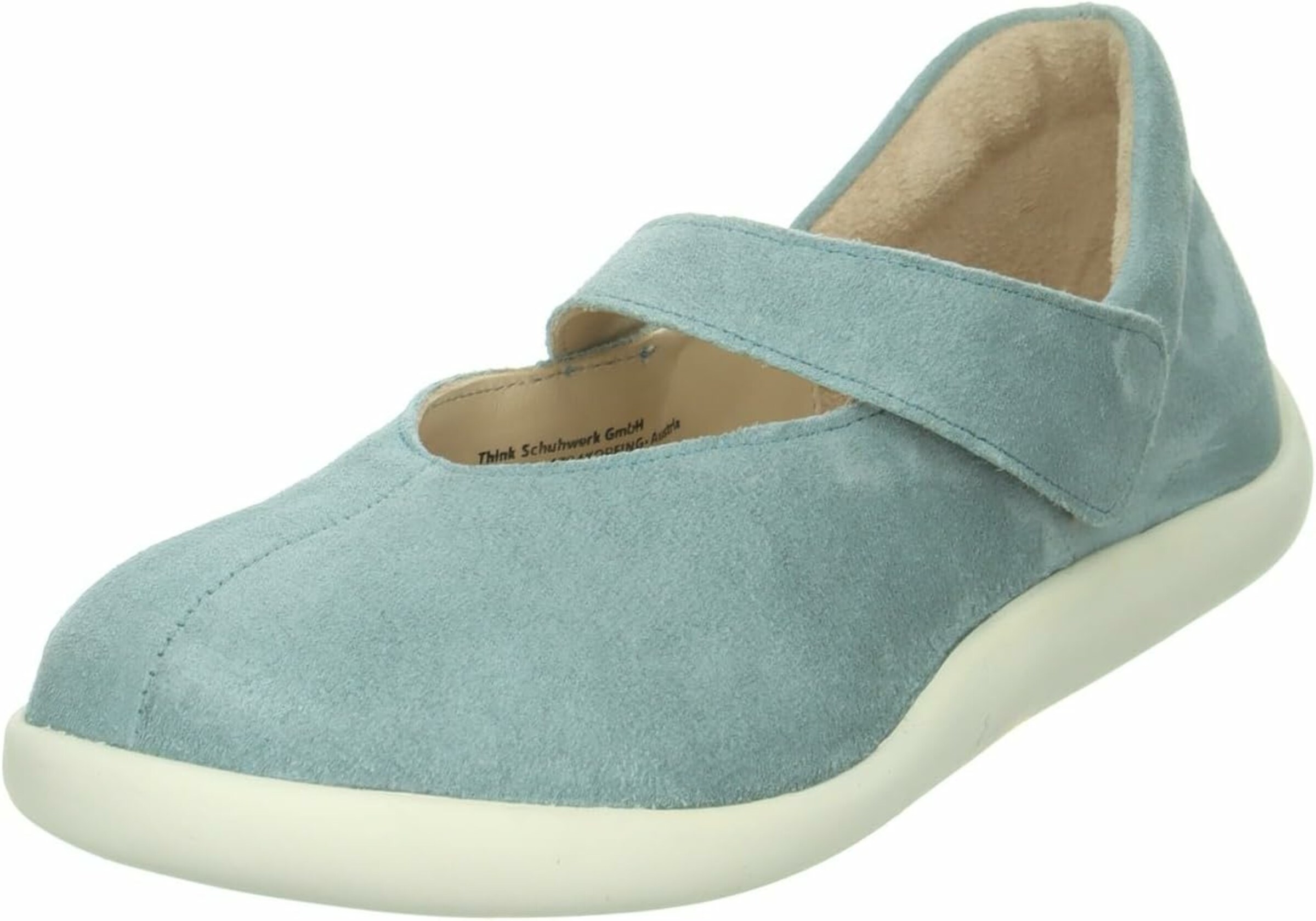 THINK! Ballet Flats with Strap in Blue: front