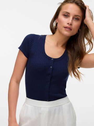 VERO MODA Gebreid vest 'VMGold' in Blauw