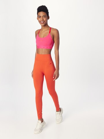 ADIDAS PERFORMANCE Skinny Workout Pants 'Seamless' in Orange