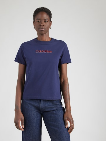 Calvin Klein Jeans - Camisa 'CLASSIC FOIL' em roxo: frente