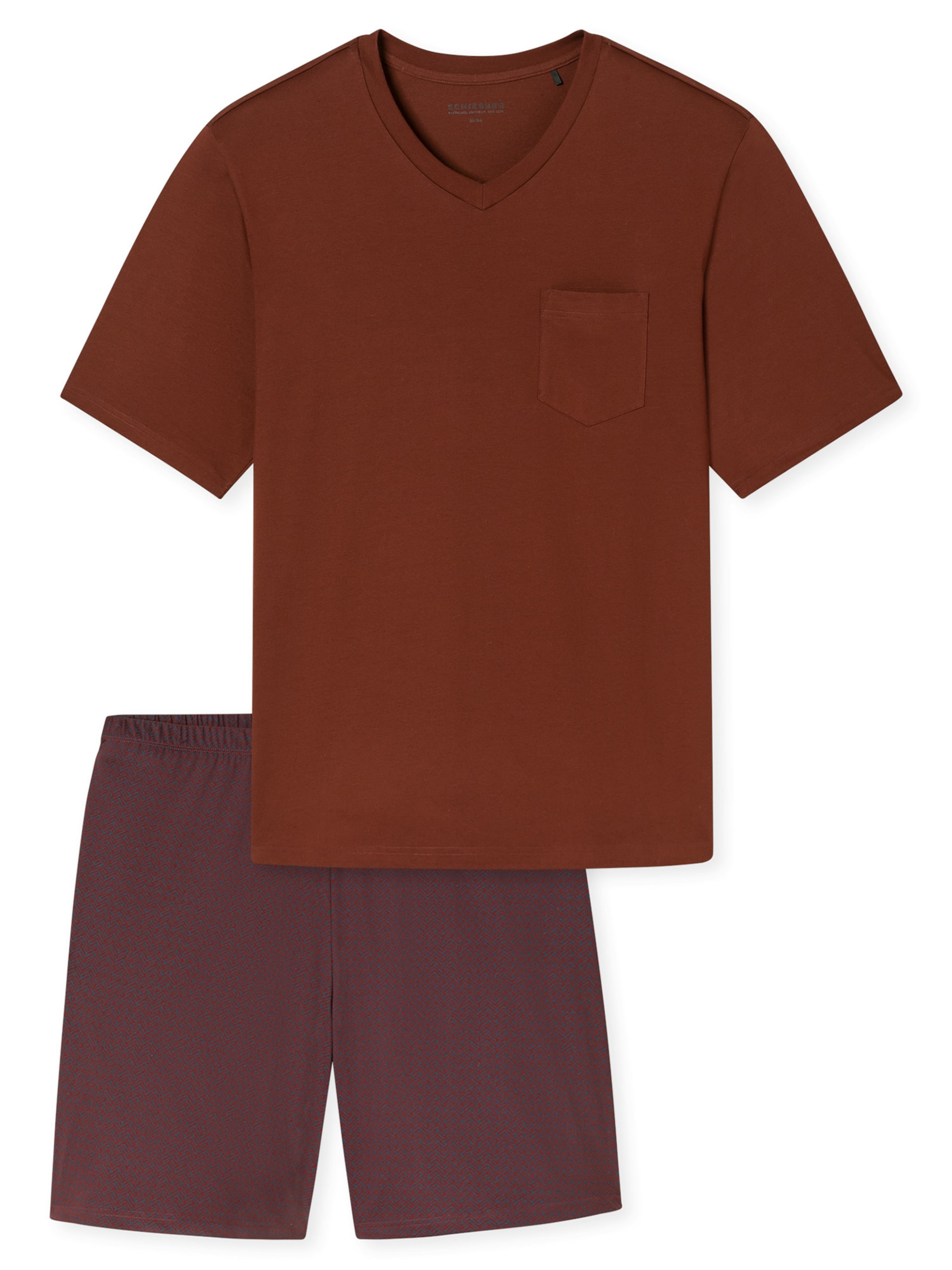 SCHIESSER Short Pajamas 'Comfort Essentials' in Red: front