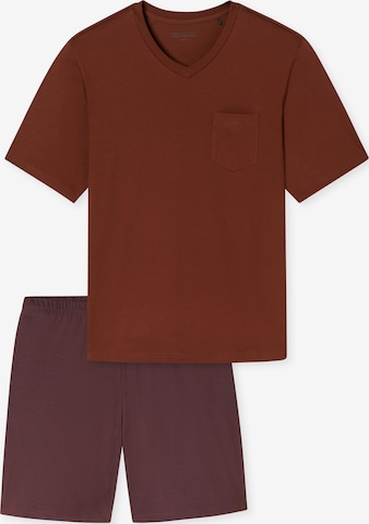 SCHIESSER Short Pajamas 'Comfort Essentials' in Red: front