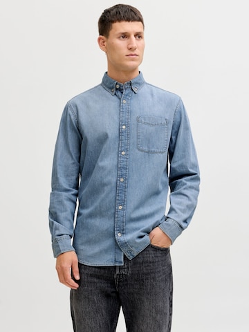 JACK & JONES - Ajuste regular Camisa 'JJEBROOK' en azul: frente