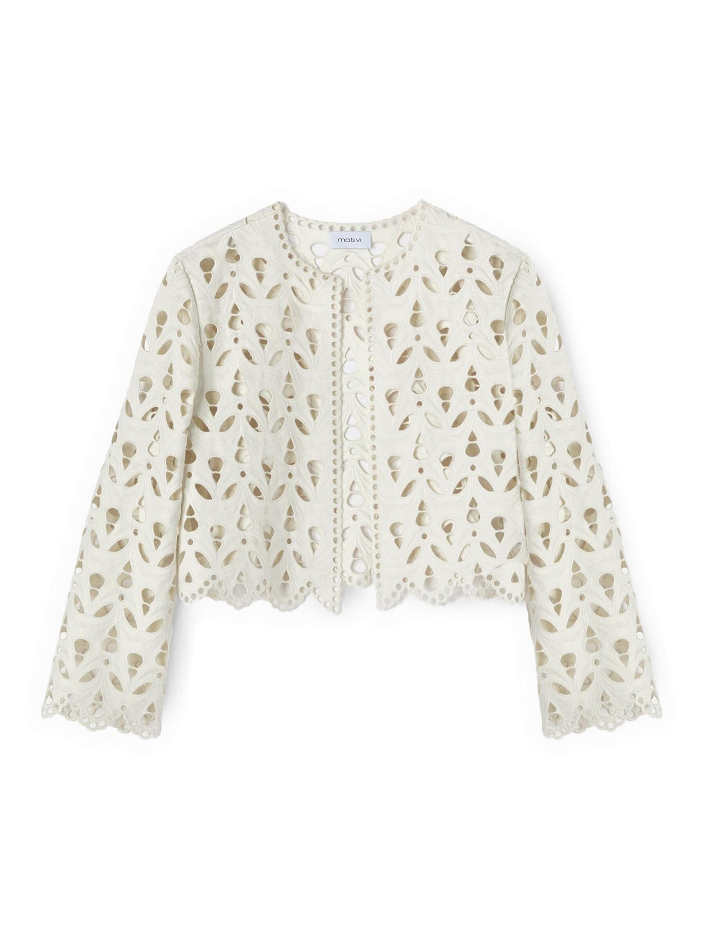 Veste mi-saison MOTIVI en blanc : devant