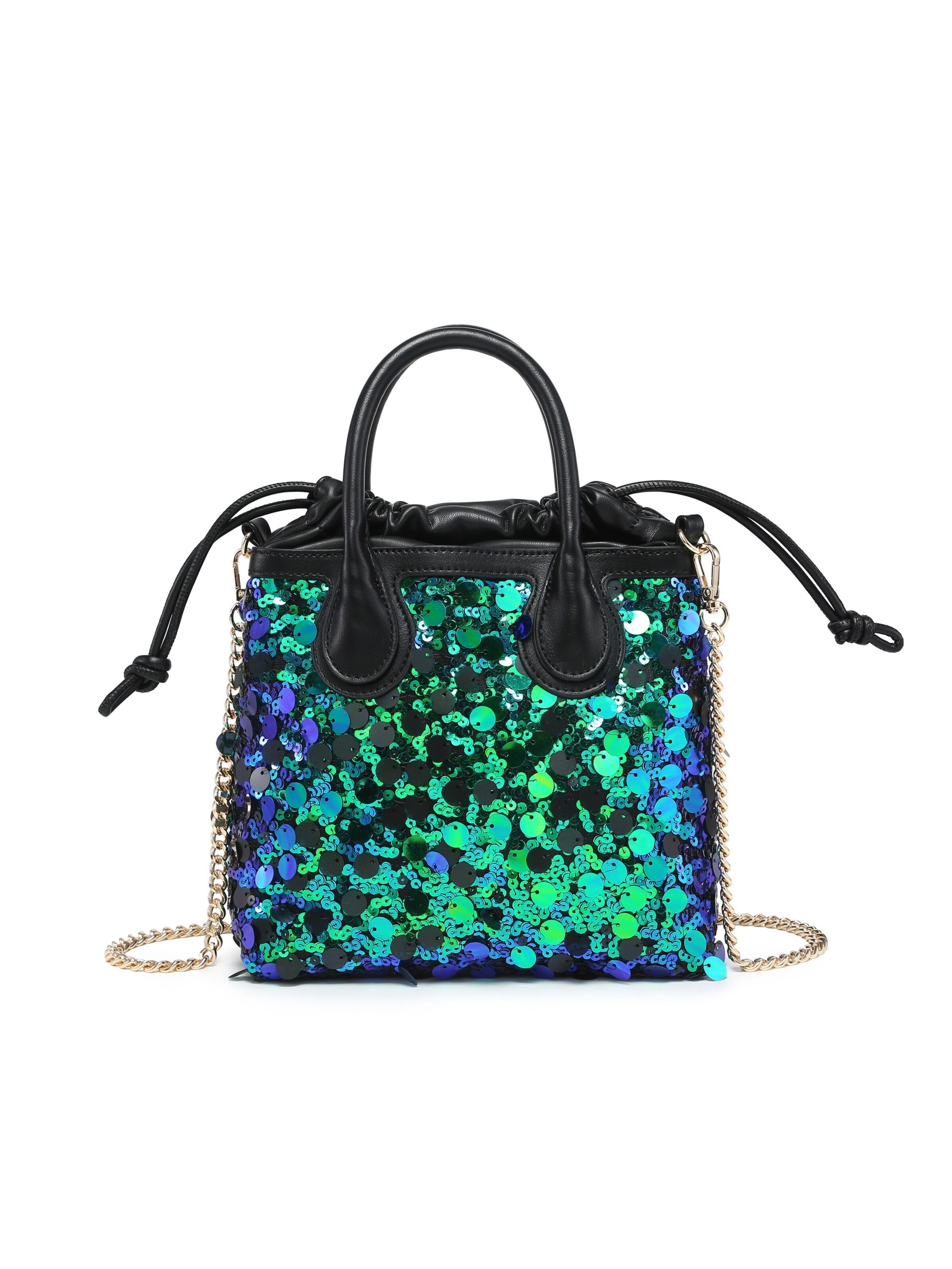 Borsa a tracolla 'Borsa a Tracolla Zefira Plus Donna - Paillettes Glamour Poliestere' di Kassandra in verde: frontale