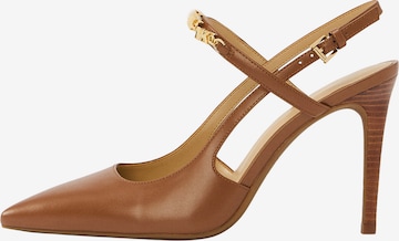 Décolleté sling 'DINA' di MICHAEL Michael Kors in marrone: frontale