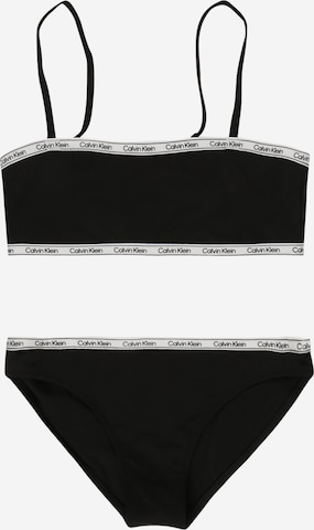 Calvin Klein Swimwear بيكيني بلون أسود: الأمام