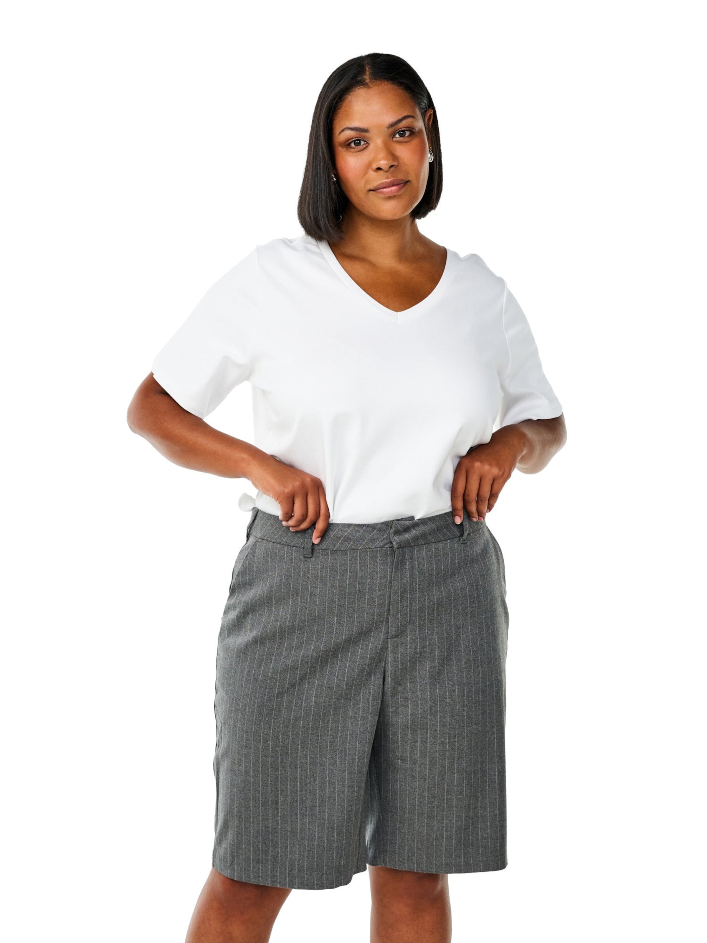 Zizzi Shirts 'Mcoster' i hvid: forside