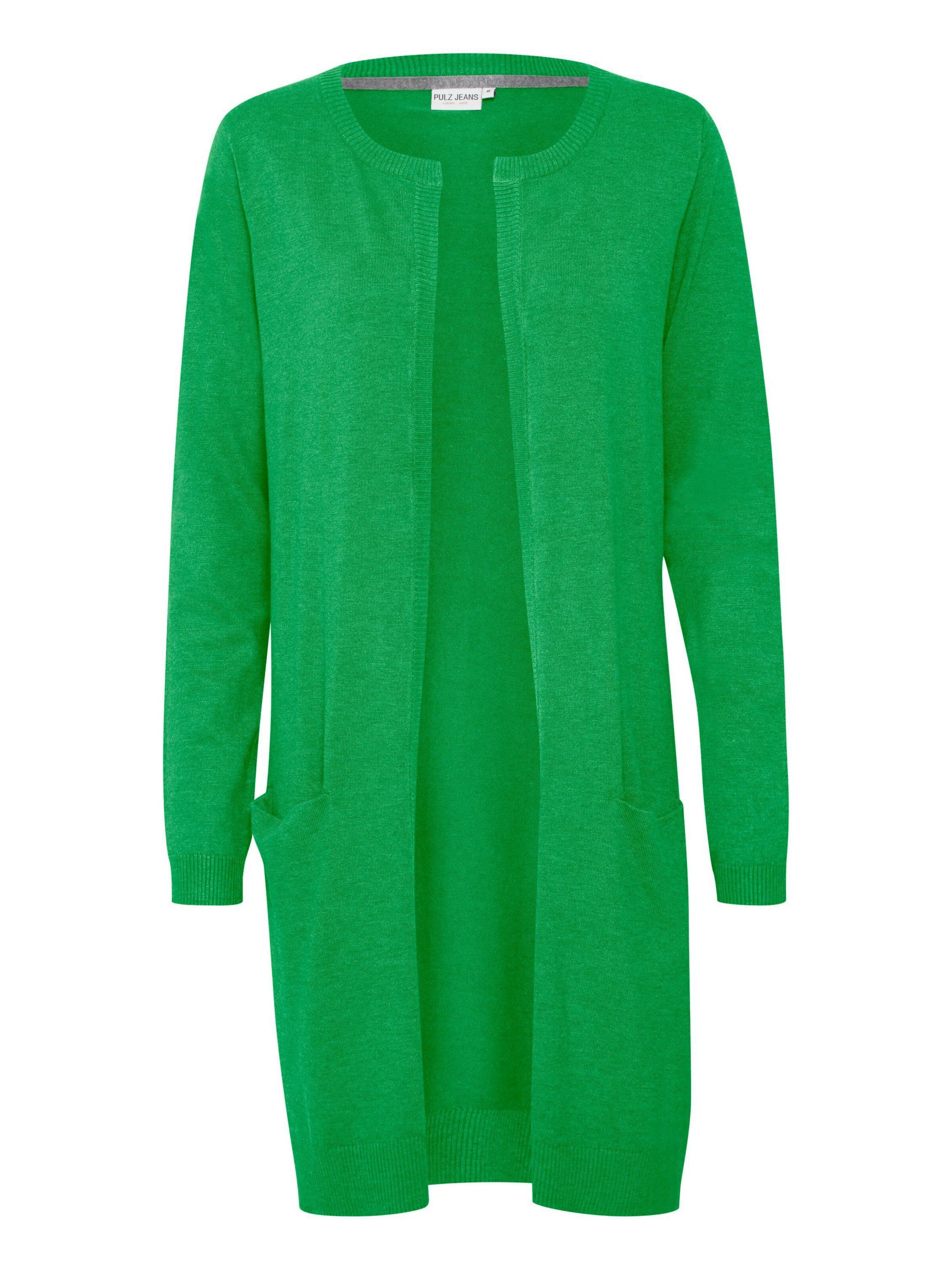 PULZ Jeans Πλεκτή ζακέτα σε πράσινο: μπροστά