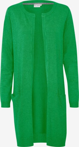 PULZ Jeans Плетена жилетка в зелено: отпред