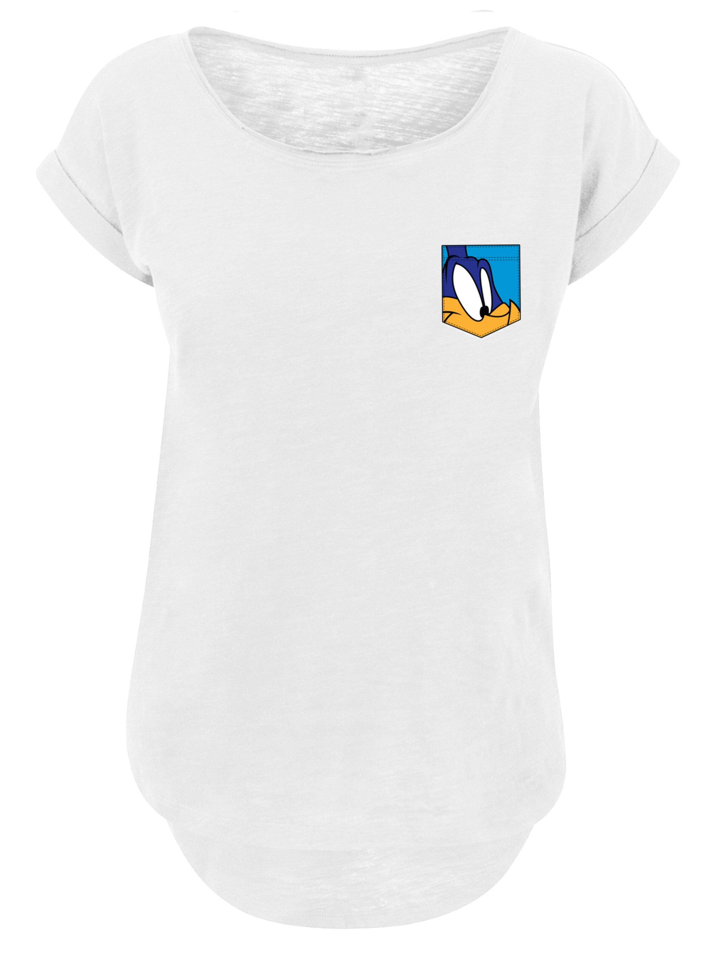 F4NT4STIC Shirt 'Looney Tunes Road Runner Face' in de kleur Blauw / Geel / Zwart / Wit, Productweergave