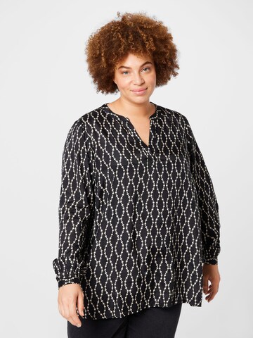 KAFFE CURVE Blouse in Black: front