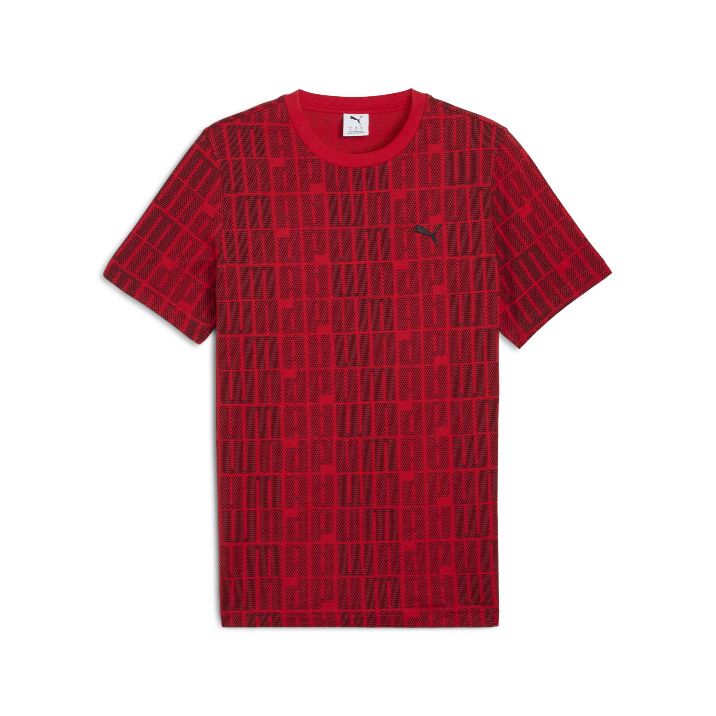 PUMA Shirt 'Essentials' in de kleur Rood / Zwart, Productweergave
