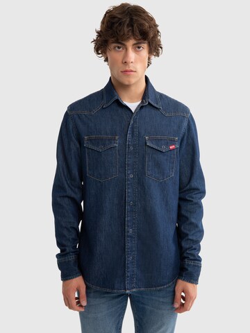 BIG STAR Regular fit Overhemd 'CHUCK' in Blauw: voorkant