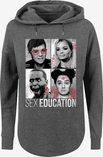 F4NT4STIC Sweatshirt 'Sex Education Class Photos Netflix TV Series' in hellgrau / dunkelgrau / schwarz / weiß, Produktansicht