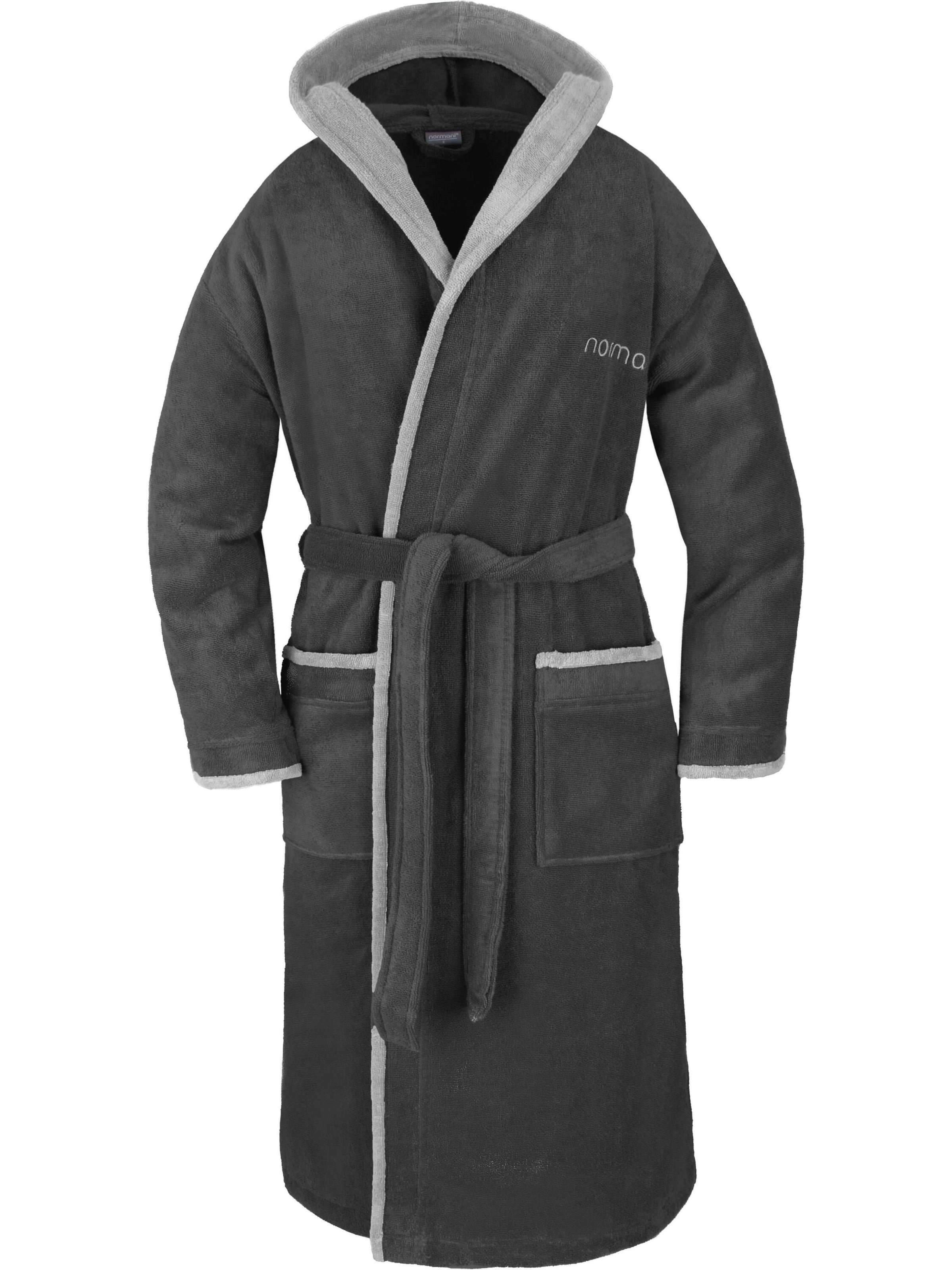 normani Bademantel 'Rob' in Schwarz: Vorderseite