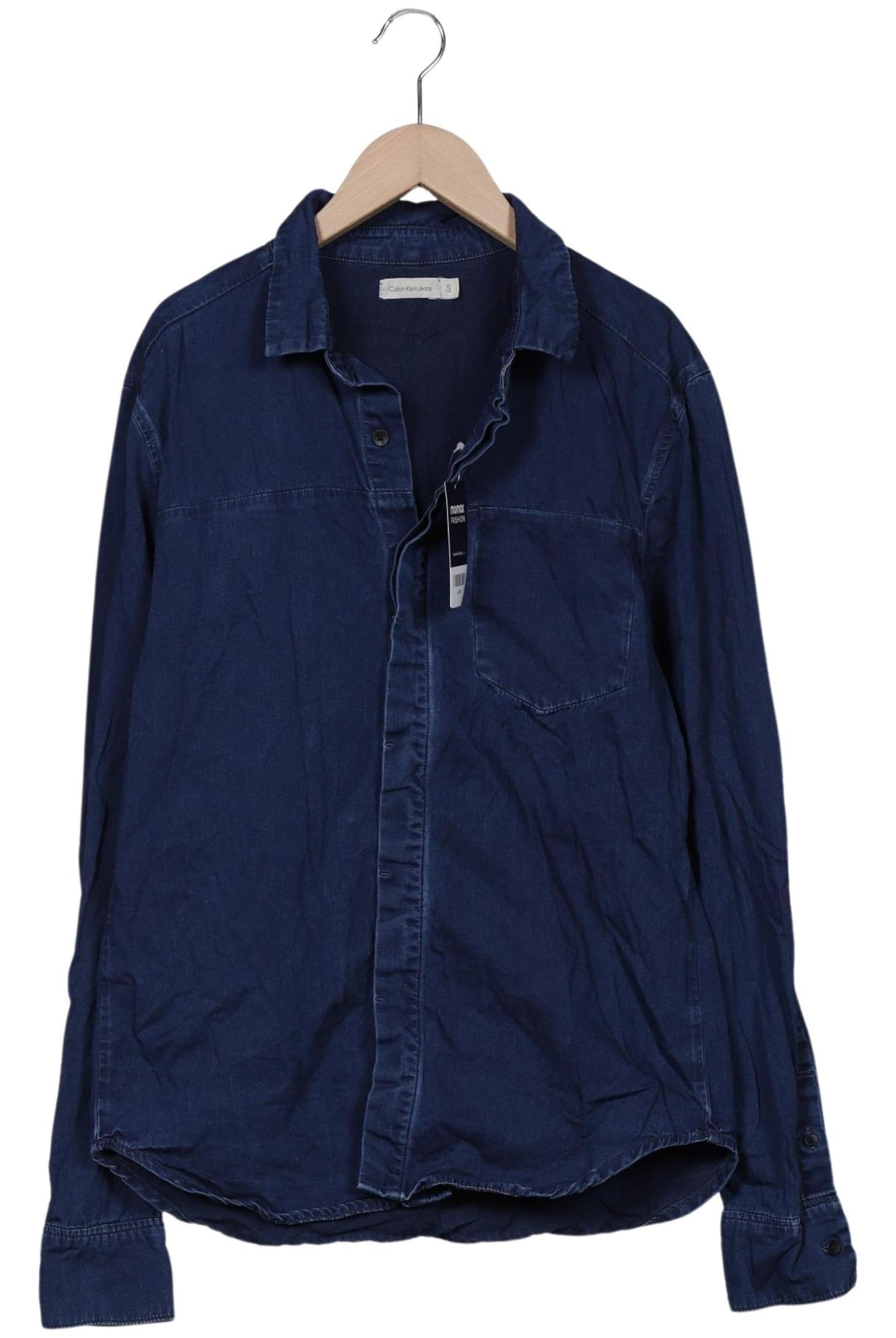 Calvin Klein Jeans Button Up Shirt in S in Blue: front
