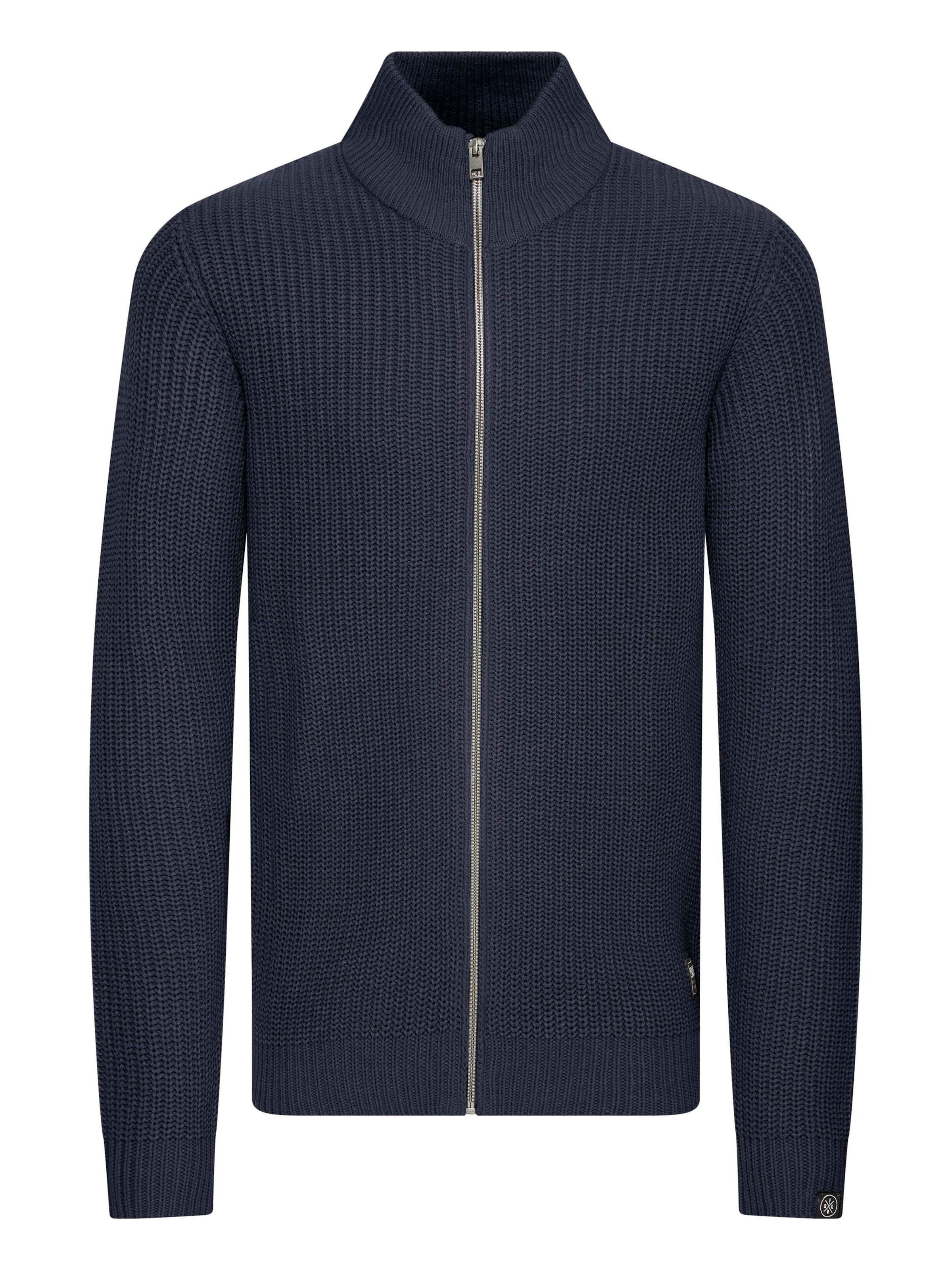 !Solid Gebreid vest 'Arno' in Blauw: voorkant