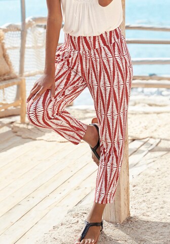 Coupe slim Pantalon LASCANA en rouge