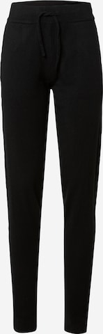 Davida Cashmere Tapered Broek in Zwart: voorkant