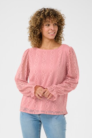 Cream Blouse 'Valerie' in Pink: front