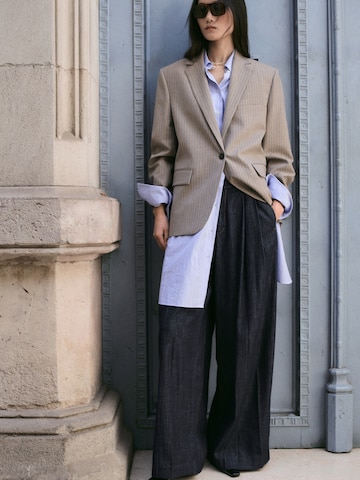 MANGOWide Leg/ Široke nogavice Traperice s naborima 'Artemide' - plava boja