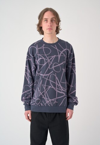 Cleptomanicx Sweater 'Flowers' in Blue: front