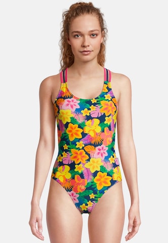 BECO the world of aquasports Bralette Swimsuit 'Summer Flowers' in Mixed colors: front